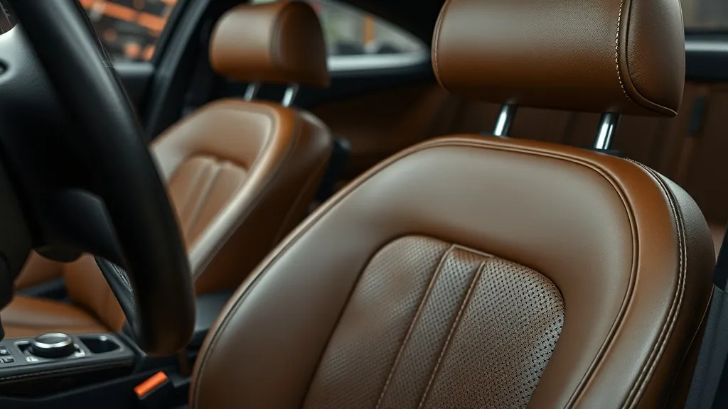 Close-up of a high-tech car interior restoration process, fo