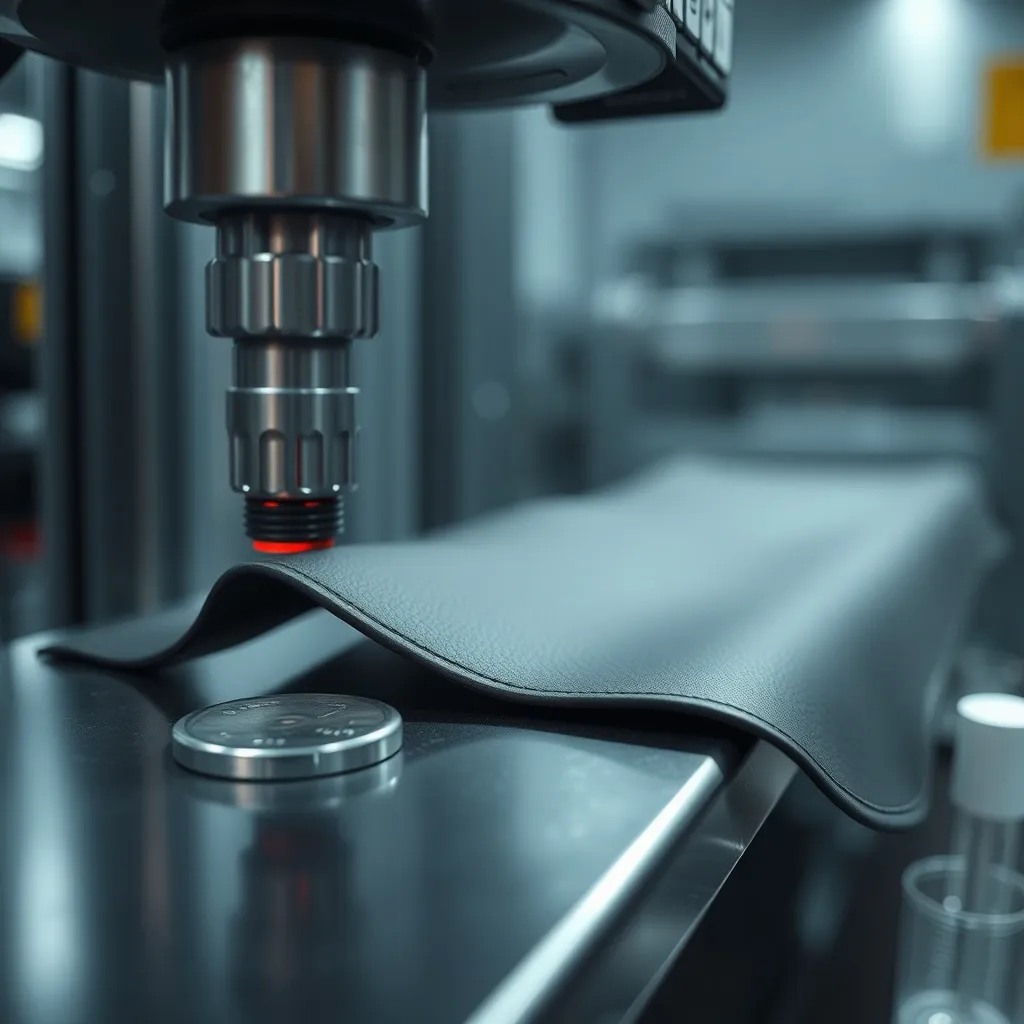 Close-up of a high-tech laboratory testing machine performin