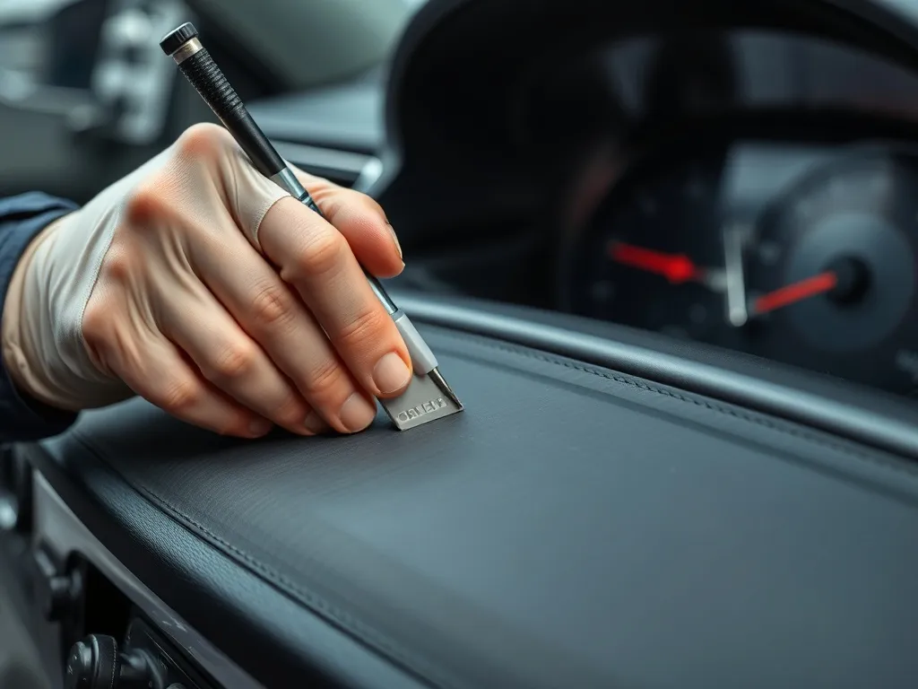 Professional technician using a silicon stamp to replicate t